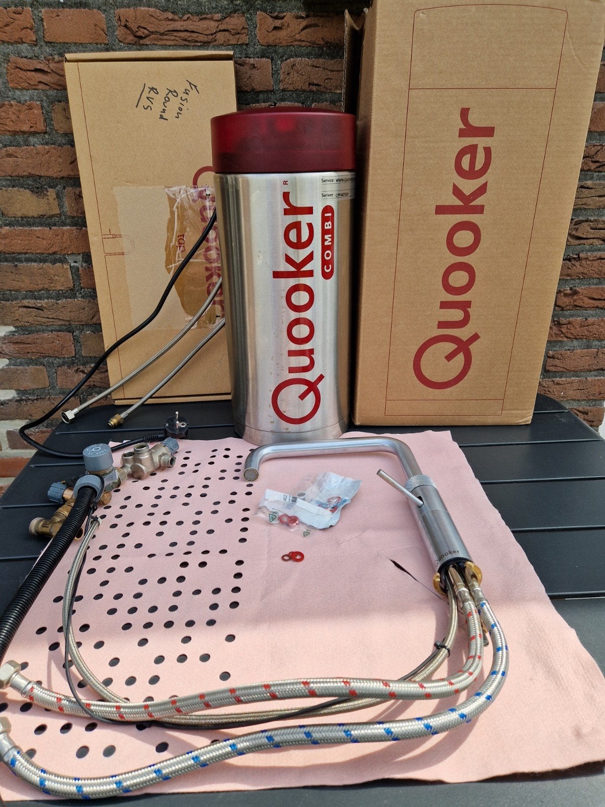 Quooker Combi kokendwaterkraan met reservoir en kraan, Ophalen, Zilver, Metaal, Overige merken