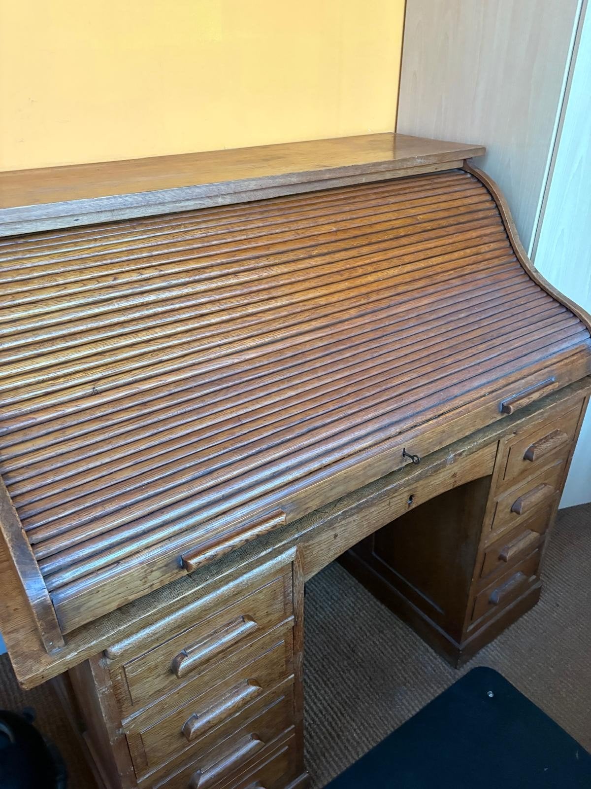 Antiek rolluikbureau van eikenhout, Antiek en Kunst, Ophalen