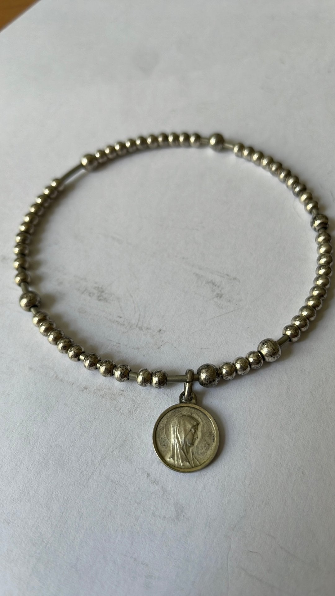 Zilveren Rozenkrans als Armband, Ophalen of Verzenden, Zo goed als nieuw, Sieraad