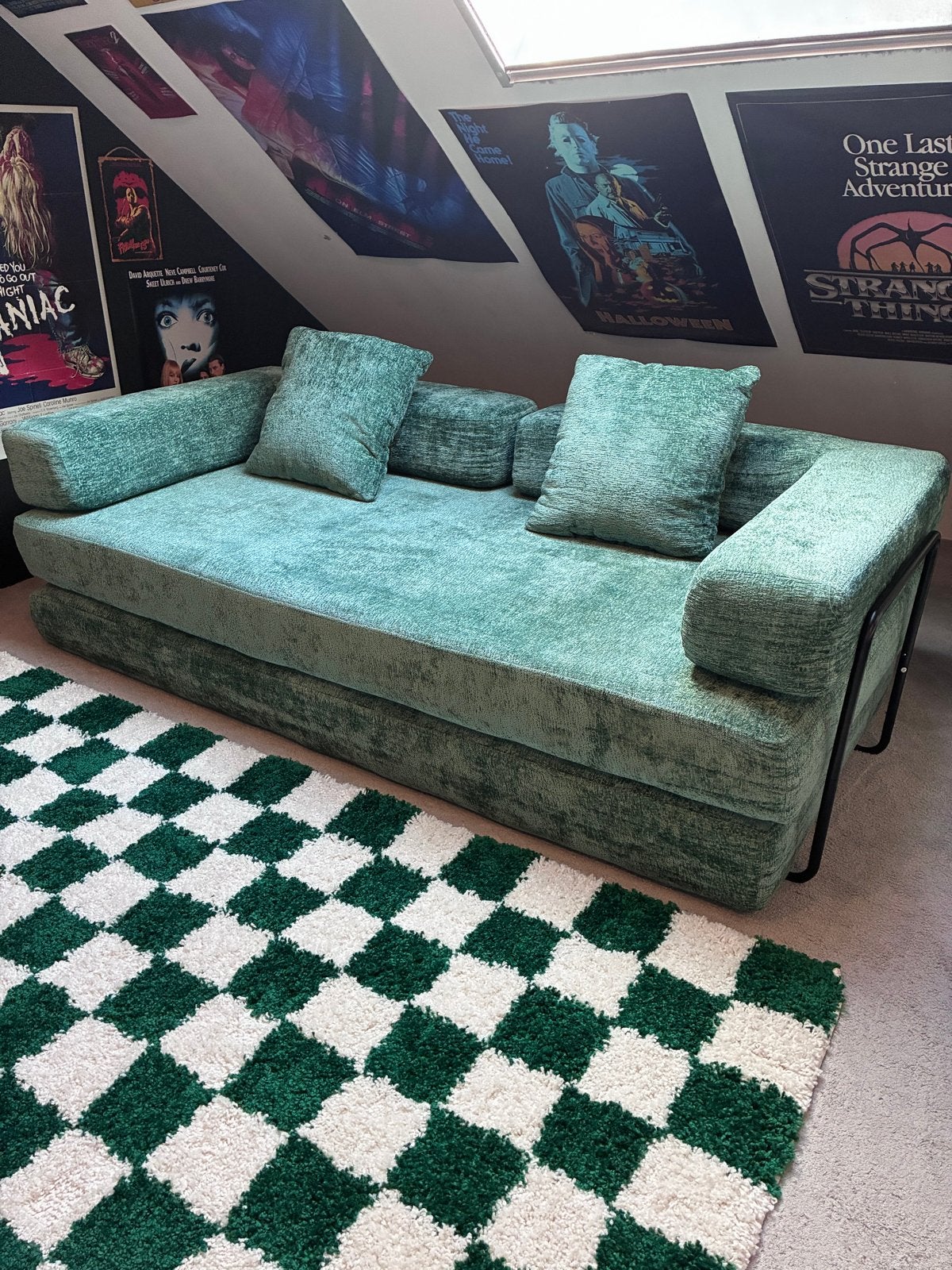 Retro Vintage 2-zits Slaapbank NIEUW, Huis en Inrichting, Banken | Sofa's en Chaises Longues, Ophalen, 150 tot 200 cm, 75 tot 100 cm