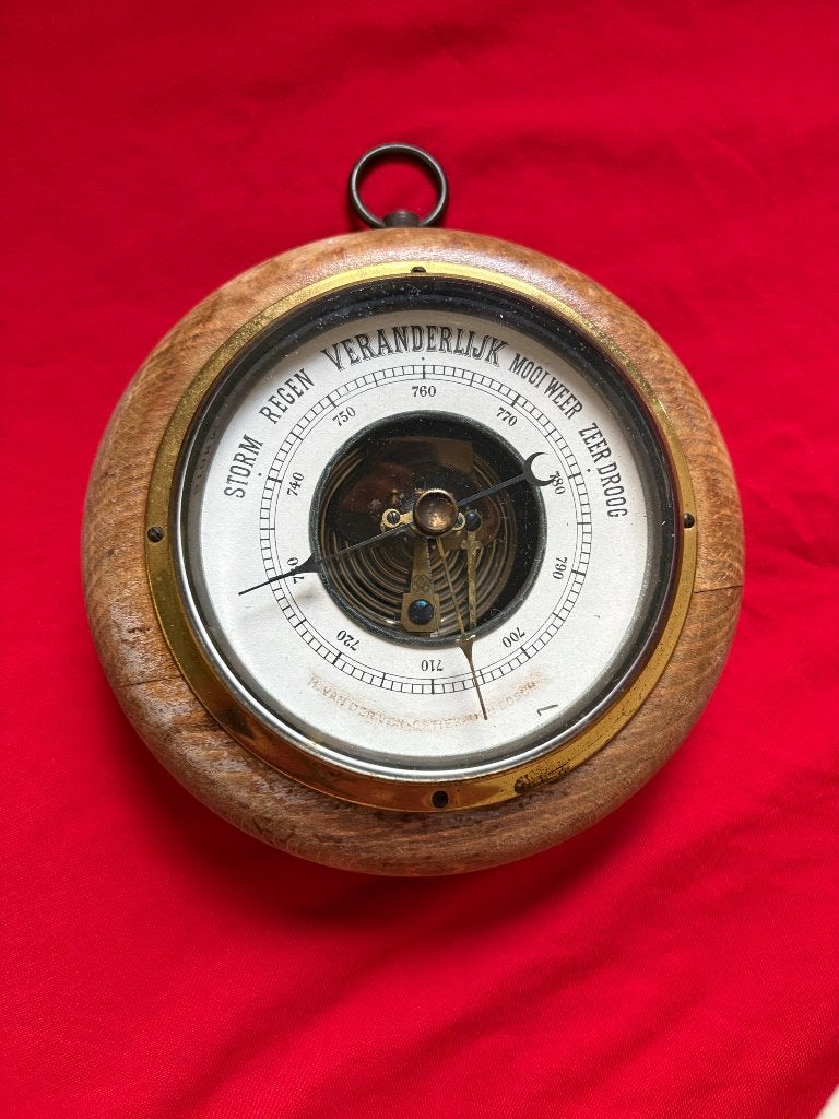 Antiek Barometer 1867 met Originele Signatuur (Werkend, Ophalen of Verzenden