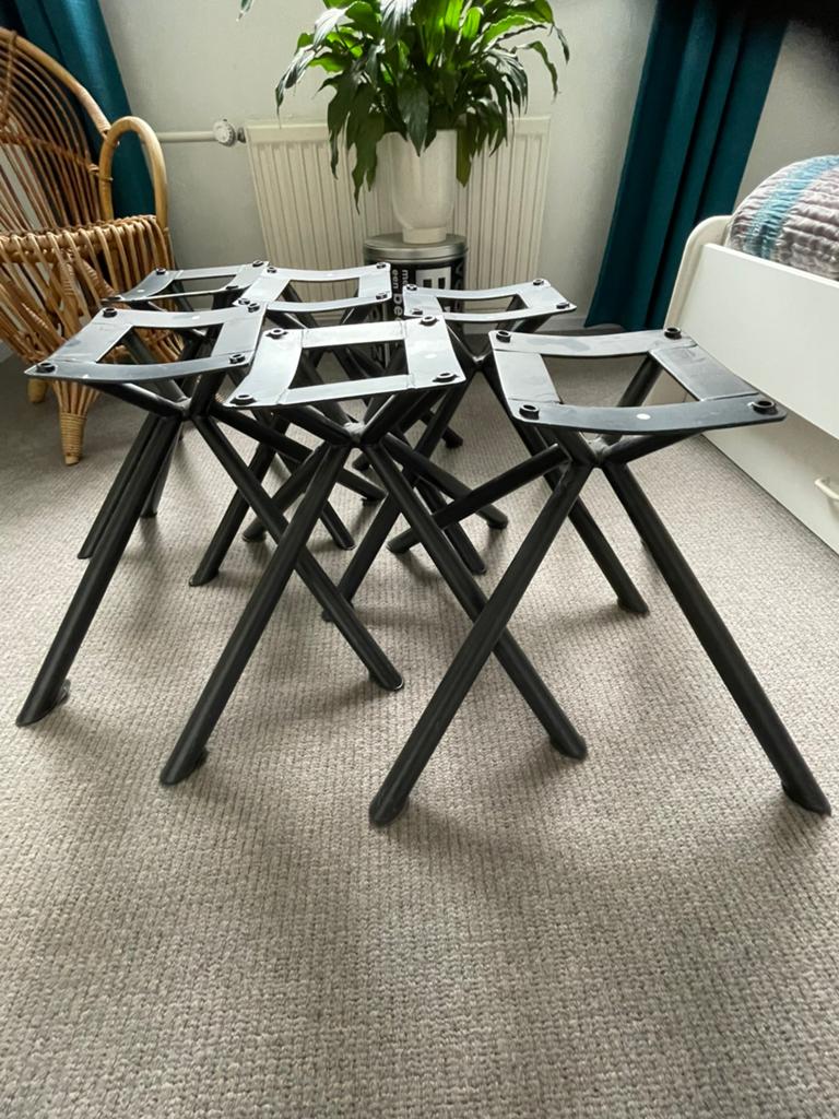 6 zwarte stoelpoten, Ophalen, Minder dan 50 cm, Gebruikt, 50 tot 100 cm