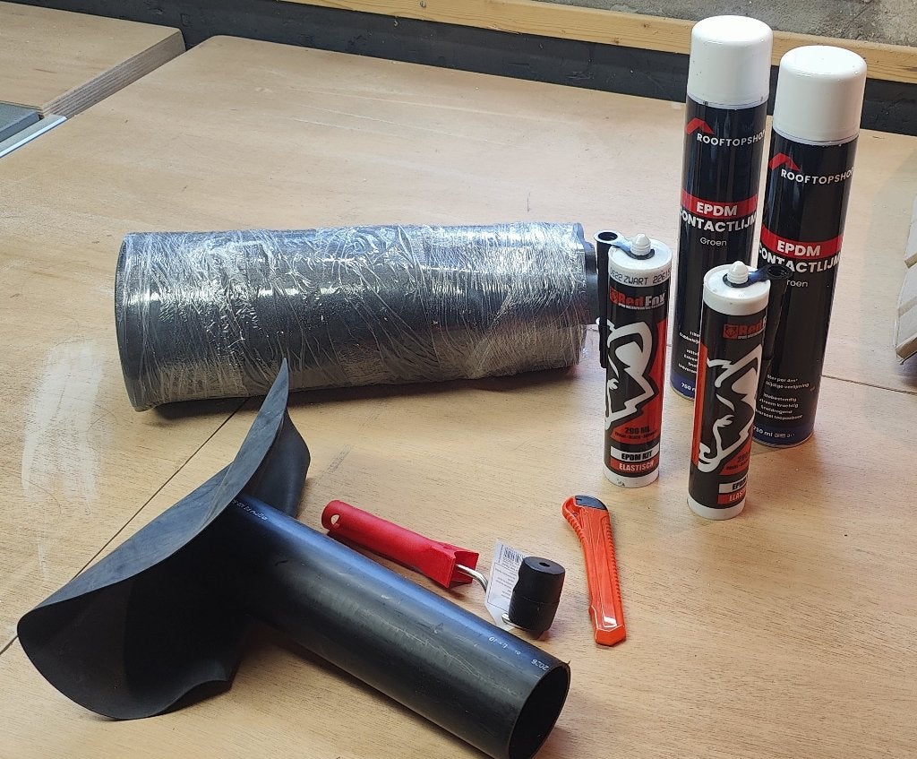 EPDM dakbedekking set van Rooftopshop 2.6x1.5 meter, Doe-het-zelf en Verbouw, Ophalen, Overige materialen, Zwart, Nieuw