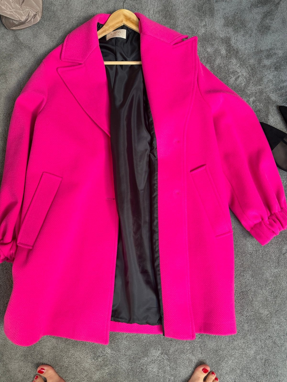 KAOS Jeans felroze wollen jas, Verzenden, Zo goed als nieuw, Maat 38/40 (M), Roze