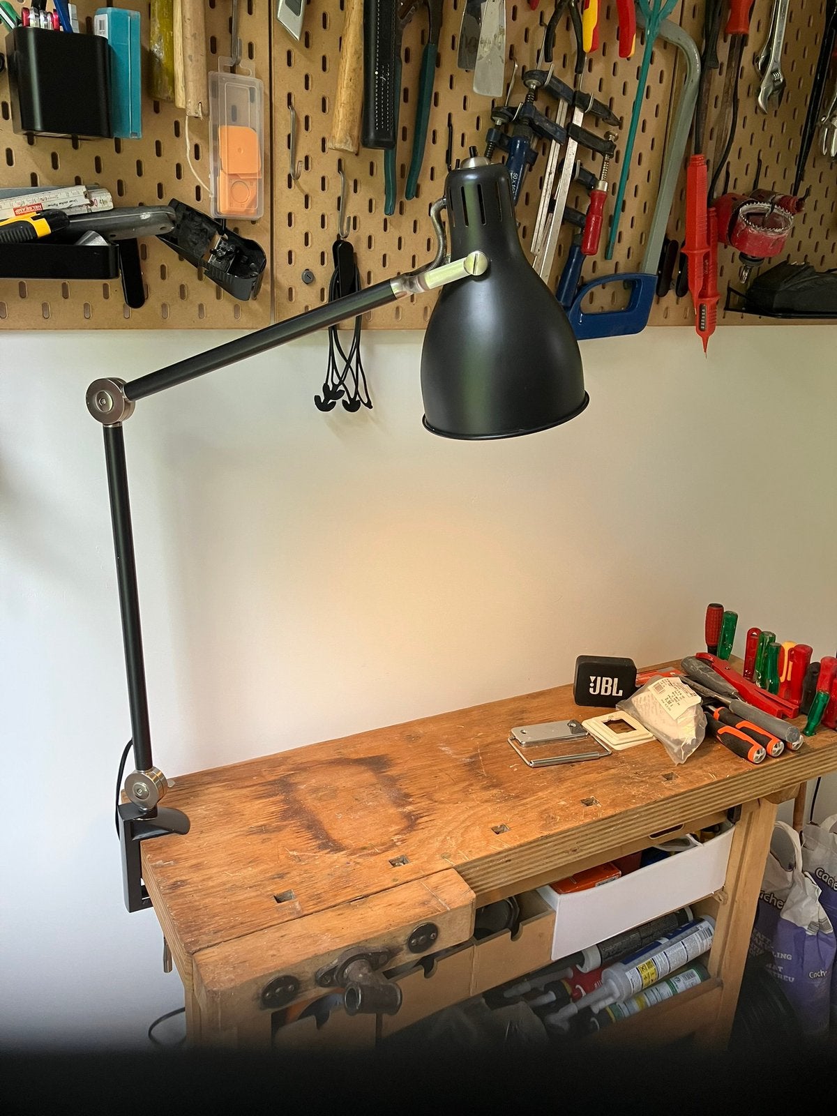 Werk/leeslamp, Huis en Inrichting, Lampen | Vloerlampen, Industrieël/ stoer, 100 tot 150 cm, Ophalen of Verzenden, Zo goed als nieuw