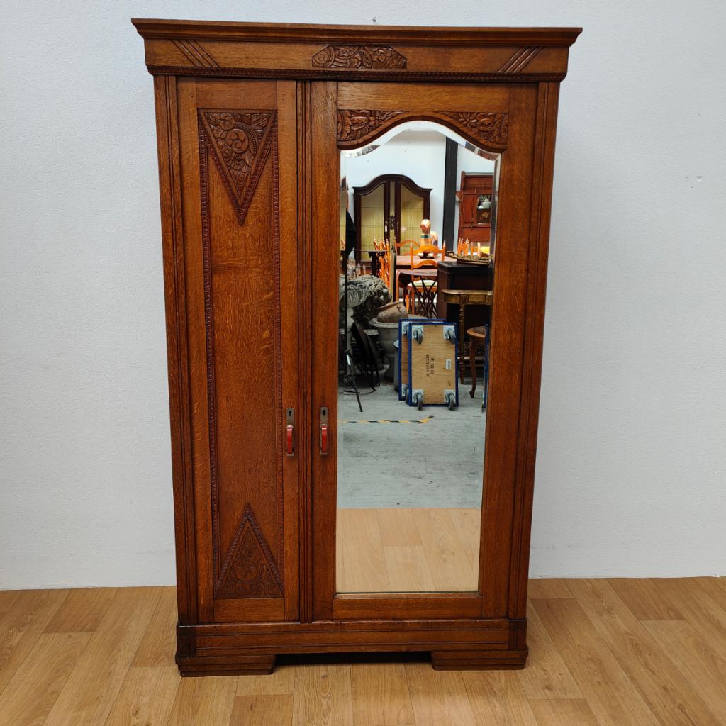 Vintage Art Deco kledingkast garderobekast kleerkast 110, Valkenswaard, Gebruikt, 100 tot 150 cm, Info@flashbackfurniture.nl