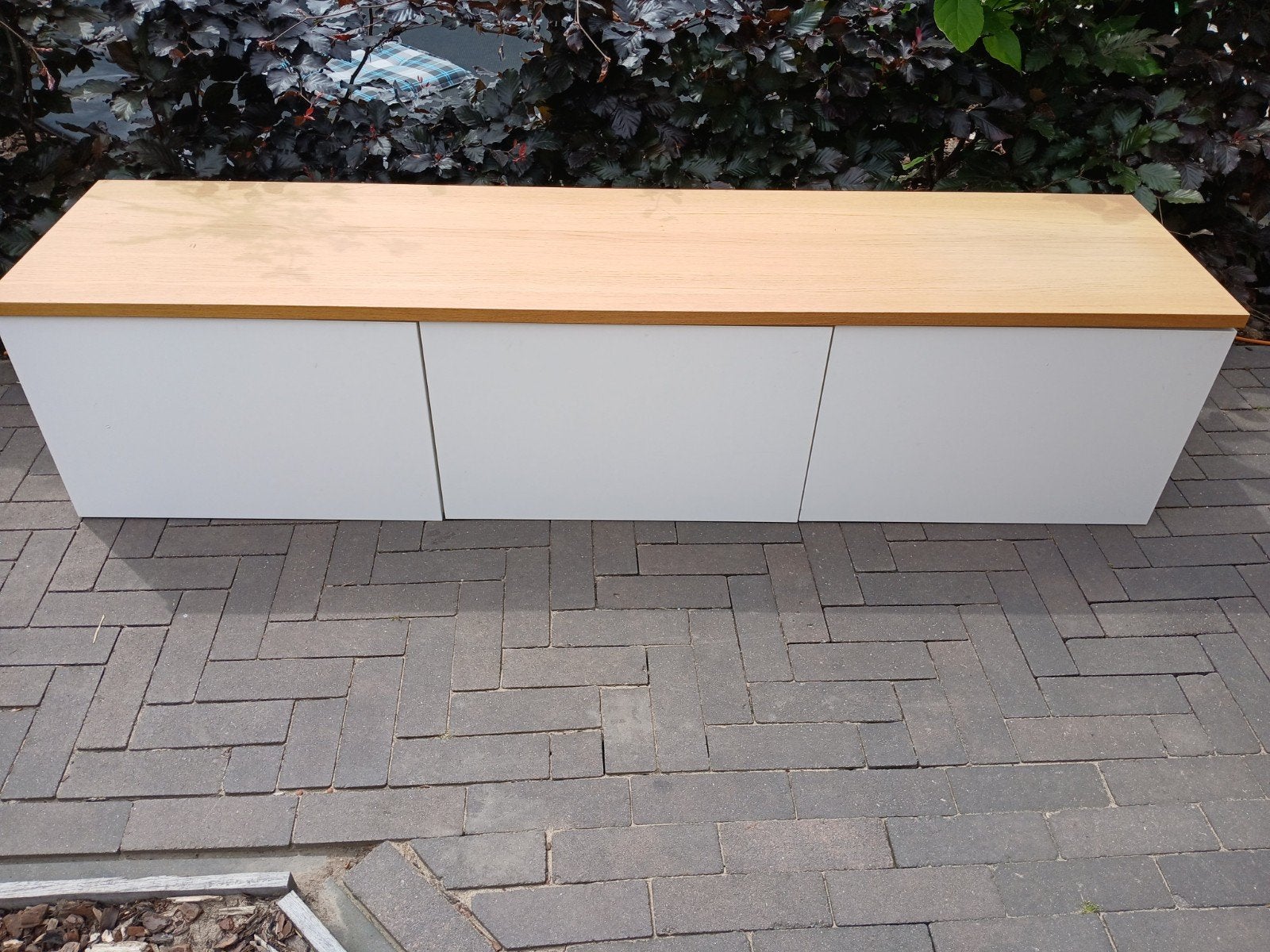 IKEA Besta TV-meubel/dressoir met eiken blad, Ophalen, Modern, Scandinavisch, 150 tot 200 cm, Minder dan 100 cm