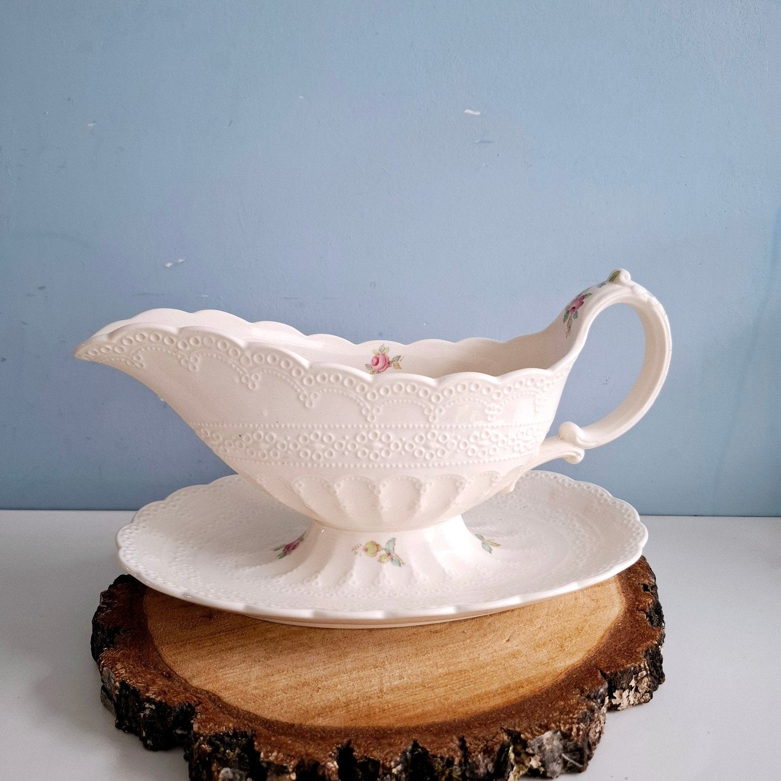 Spode's Jewel Copeland 'Billingsley Rose', sauskom, Antiek en Kunst, Ophalen of Verzenden