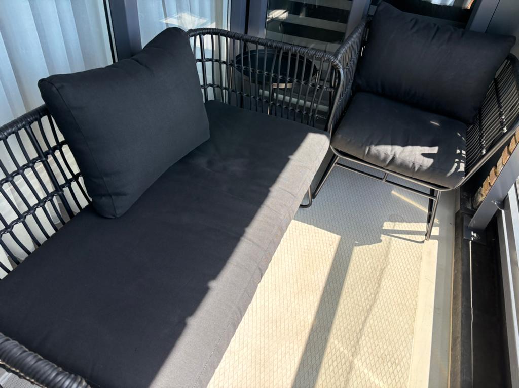 Tuin/balkon set, Tuin en Terras, Tuinsets en Loungesets, Ophalen, 4 zitplaatsen, Zo goed als nieuw, Bank