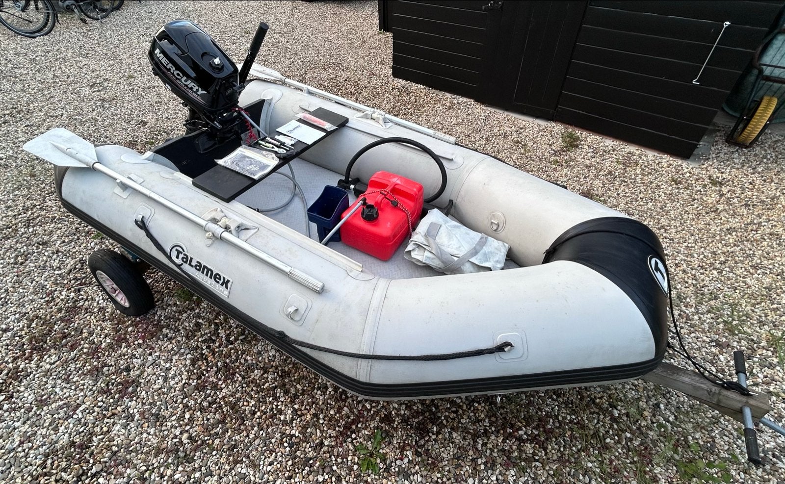 Talamex QLA 270 rubberboot met Mercury 4PK of 6PK bb motor, Watersport en Boten, Rubberboten, Ophalen, Airdeck, 4 pk, Peddels