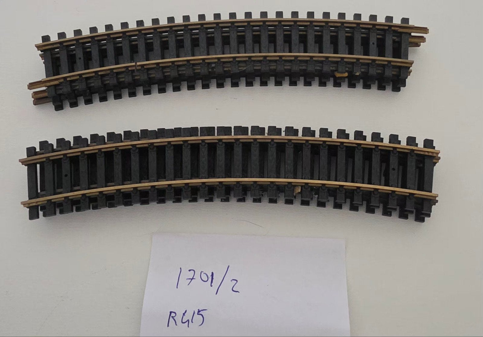 Fleischmann H0 1701/2 – 6 gebogen Modelgleis R2 415 mm, 22,, Gebruikt, Gelijkstroom, Fleischmann, Rails