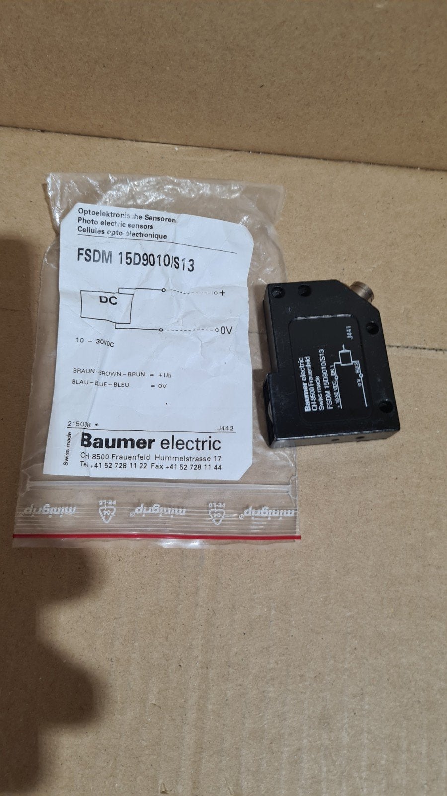 Baumer fsdm 15d9010/s13 photoelectric emitter 10-30 vdc, Ophalen of Verzenden, Nieuw