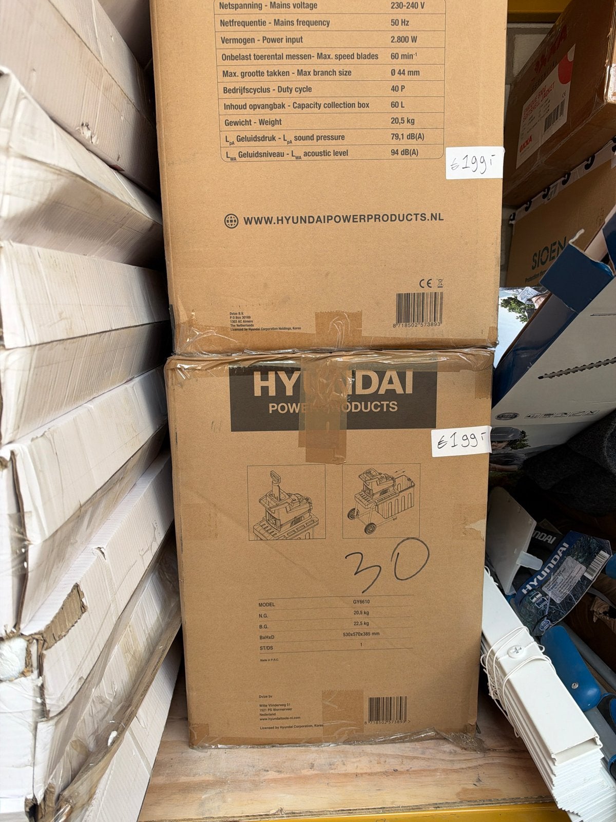 Hyundai Elektrische Hakselaar 2800W - Nieuw in Doos, Ophalen of Verzenden, Nieuw, Elektrisch, Met opvangbak
