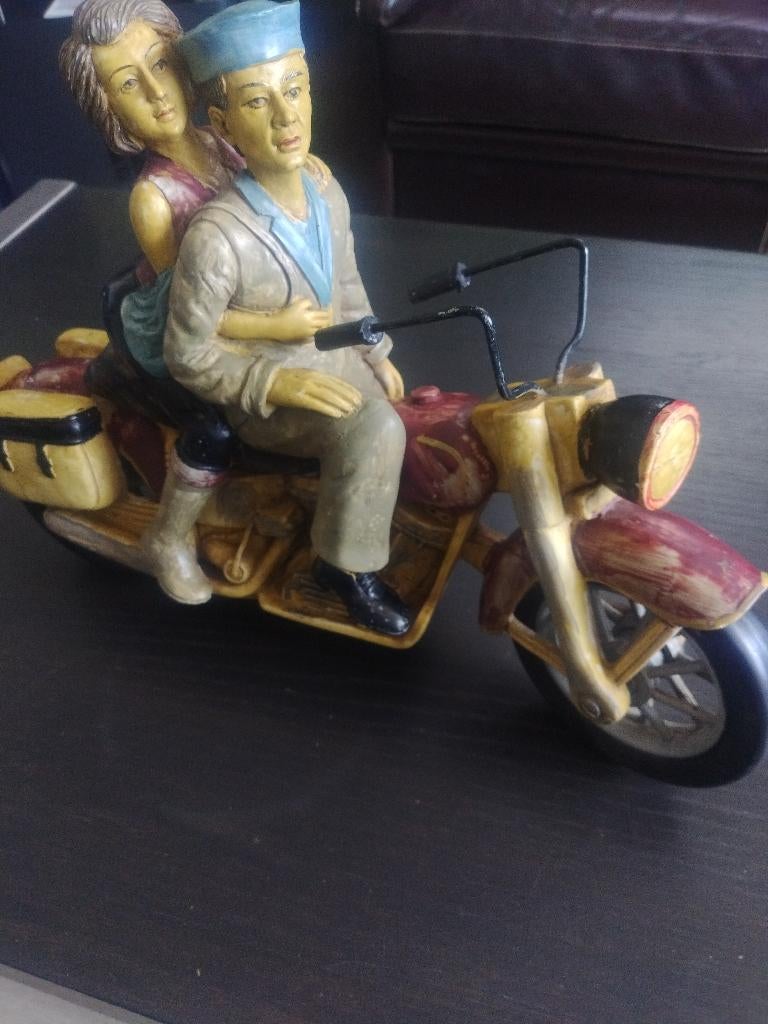 vintage harley davidson motor beeld, Antiek en Kunst, Ophalen of Verzenden