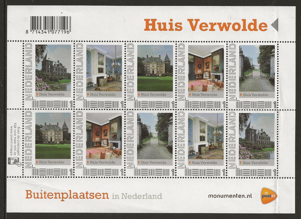 Vel persoonlijke zegels buitenplaatsen verwolde, postf, Ophalen of Verzenden, Postfris
