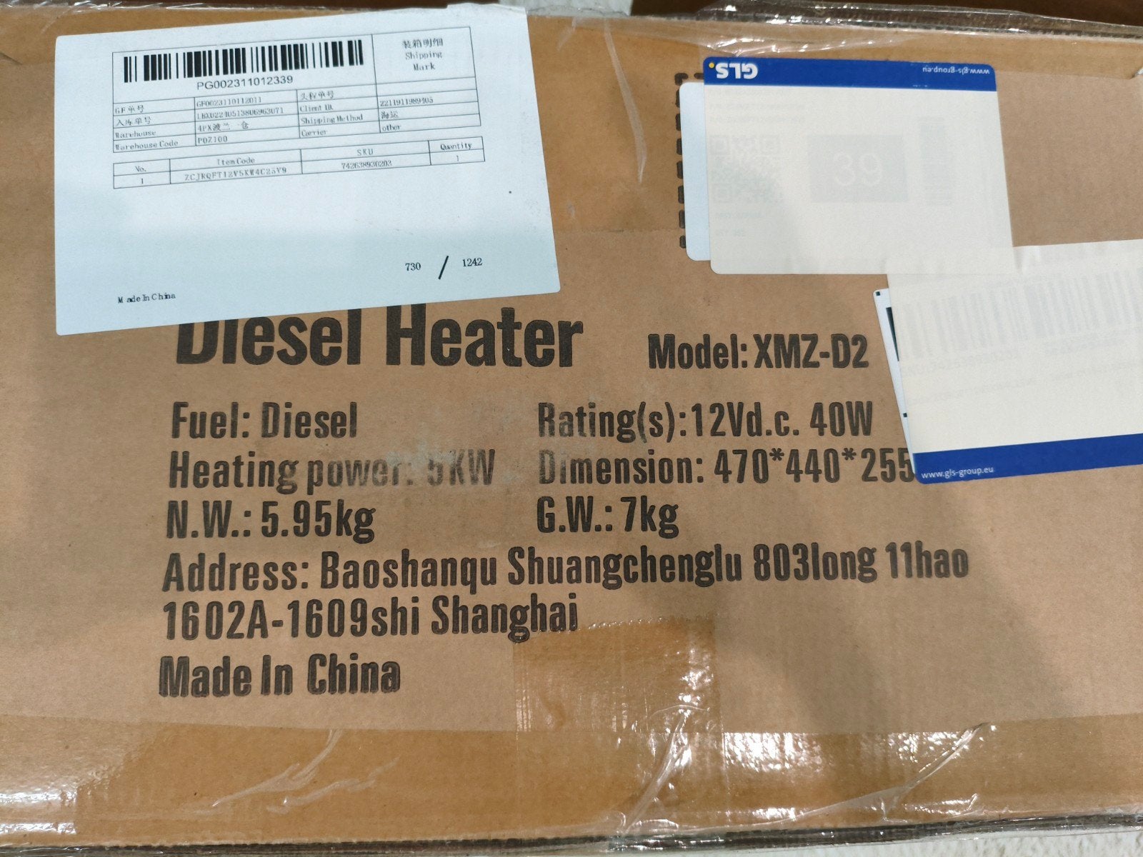 Vevor Diesel Heater 5KW, Ophalen of Verzenden, Minder dan 60 cm, Kachel, 30 tot 80 cm