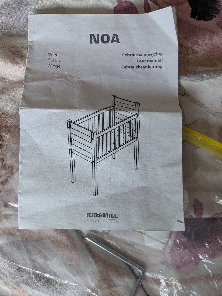 Noa wieg hout wit, Ophalen, Gebruikt, Wieg