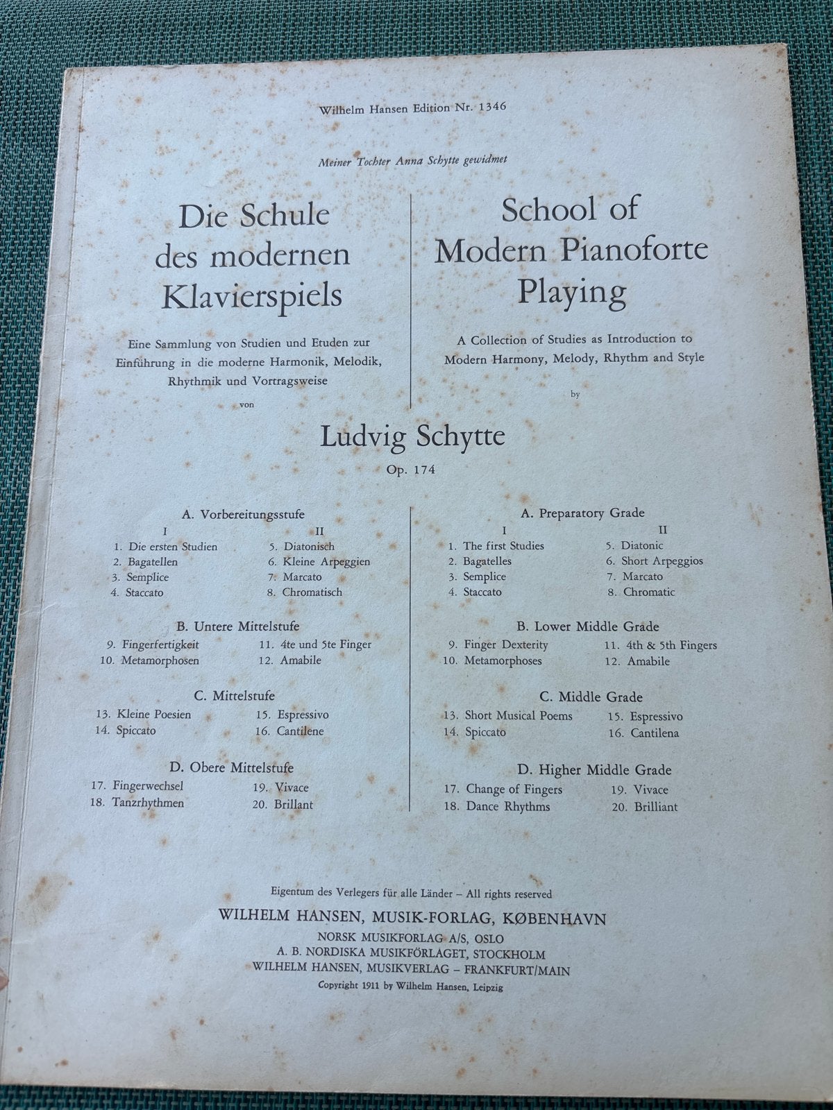 Ludvig Schytte - School of Modern Pianoforte Playing Op. 174, Muziek en Instrumenten, Gebruikt, Klassiek, Les of Cursus, Ophalen of Verzenden