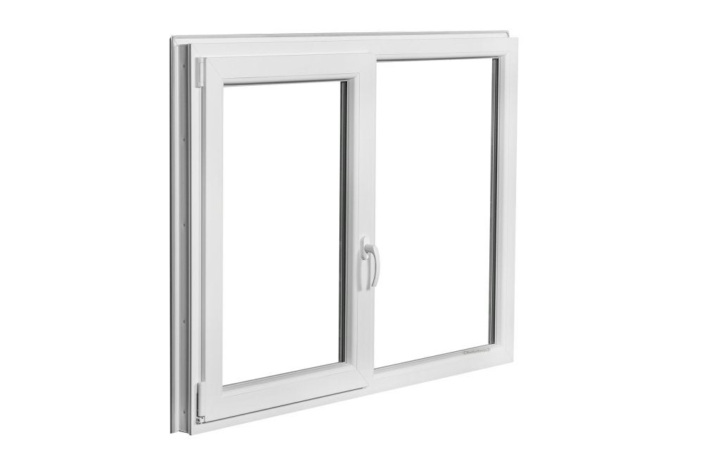 Kunststof Kozijn Draaikiep Vast  B150 H80cm Wit Intrek, Niet ingevuld, Kunststof, Raamkozijn, Niet ingevuld
