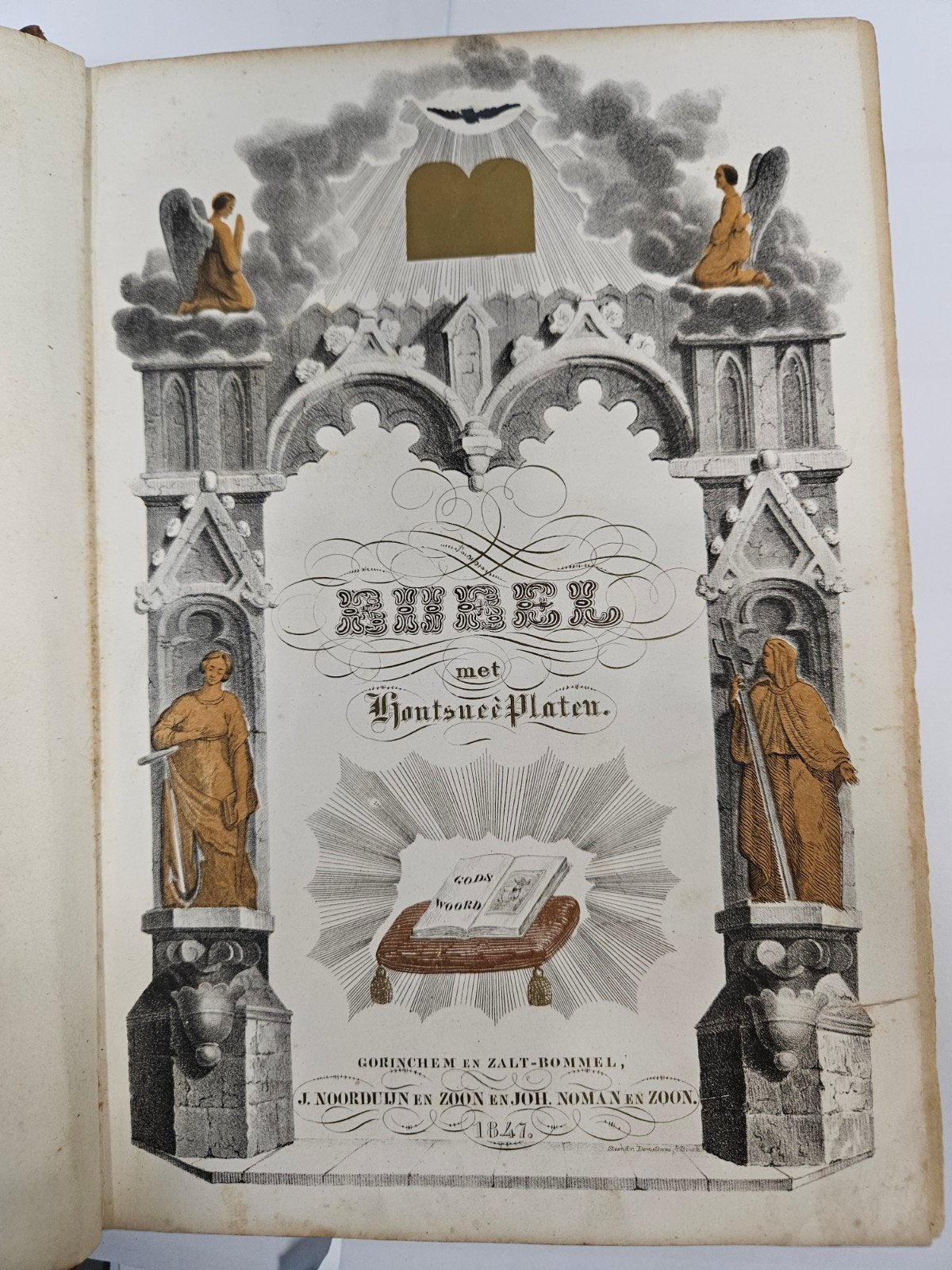 Bijbel met houtsneeplaten - Noorduijn - 1847, Ophalen of Verzenden
