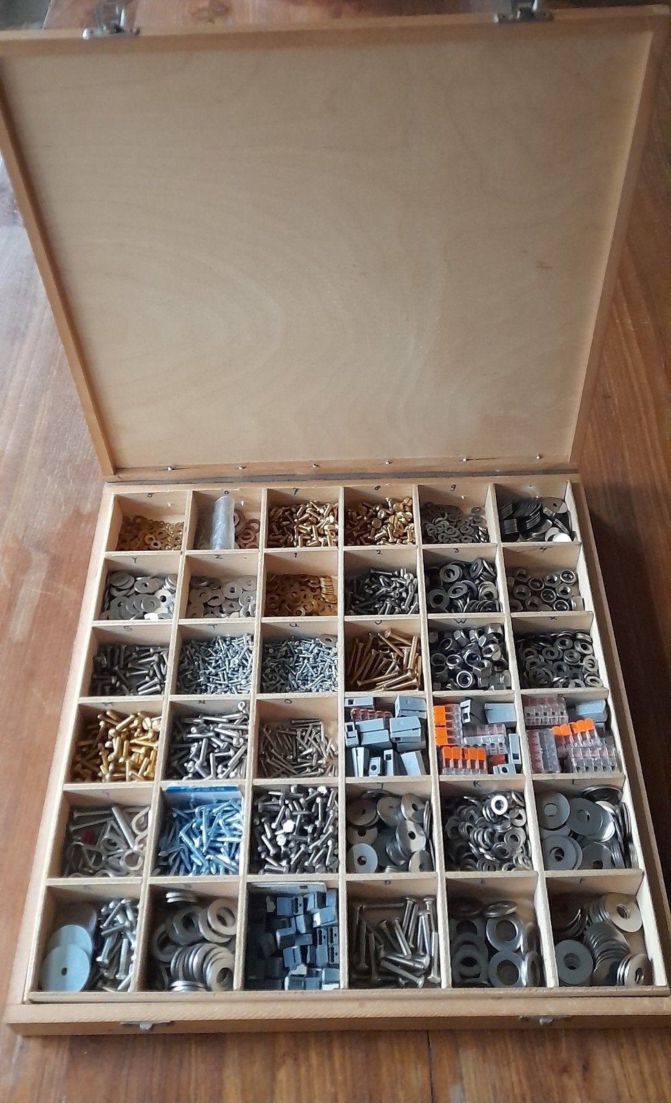 mooie houten assortiementskist, Ophalen of Verzenden, Rvs