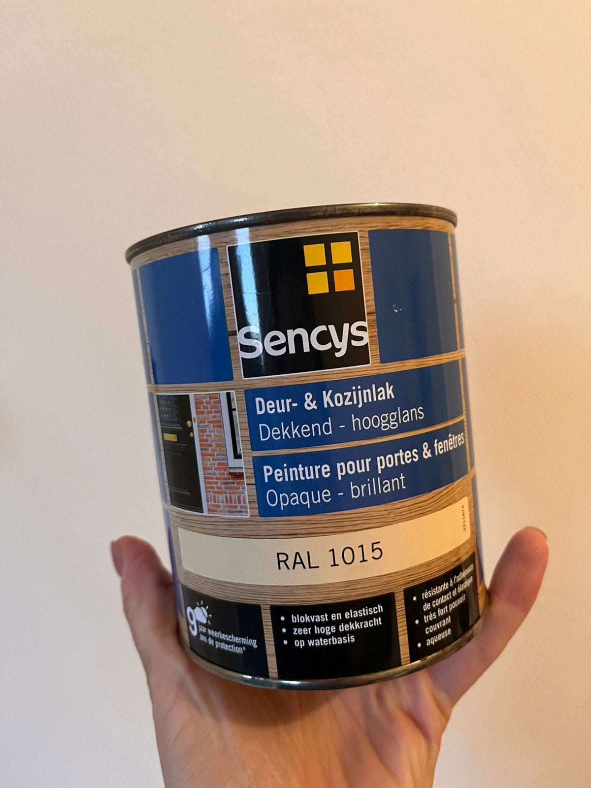 Sencys Deur- & Kozijnlak hoogglans RAL 1015, Ophalen of Verzenden, Zo goed als nieuw, Wit