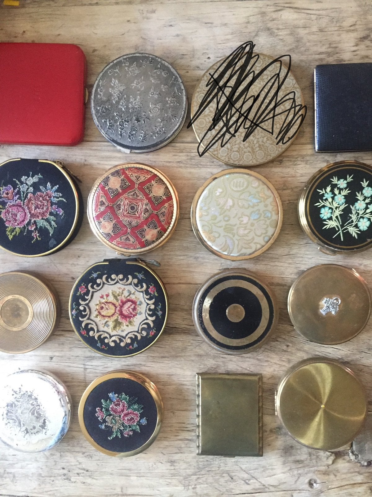 Poederdozen vintage, Sieraden, Tassen en Uiterlijk, Uiterlijk | Cosmetica en Make-up, Ophalen of Verzenden, Zo goed als nieuw