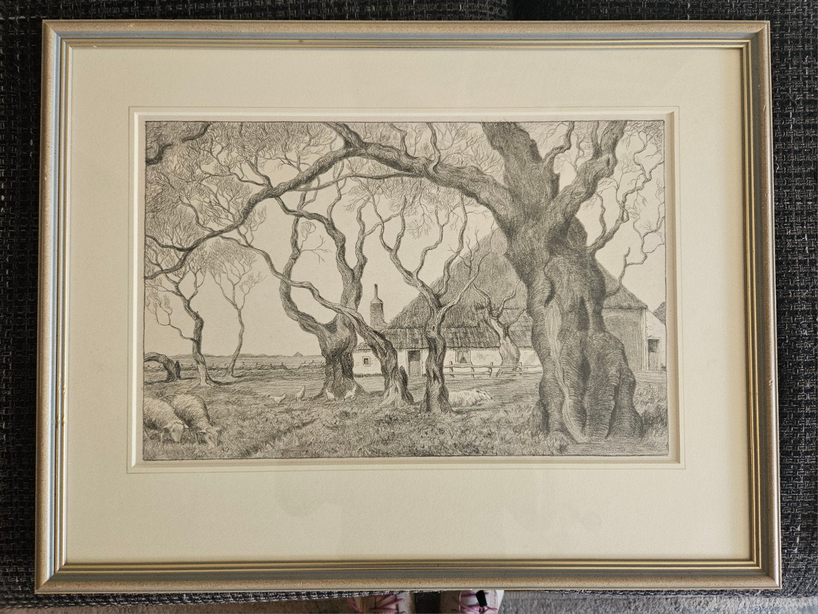 VREDELUST litho, BLOK VD VELDEN, Antiek en Kunst, Kunst | Etsen en Gravures, Ophalen, Ingelijst, Landschap, Lithografie