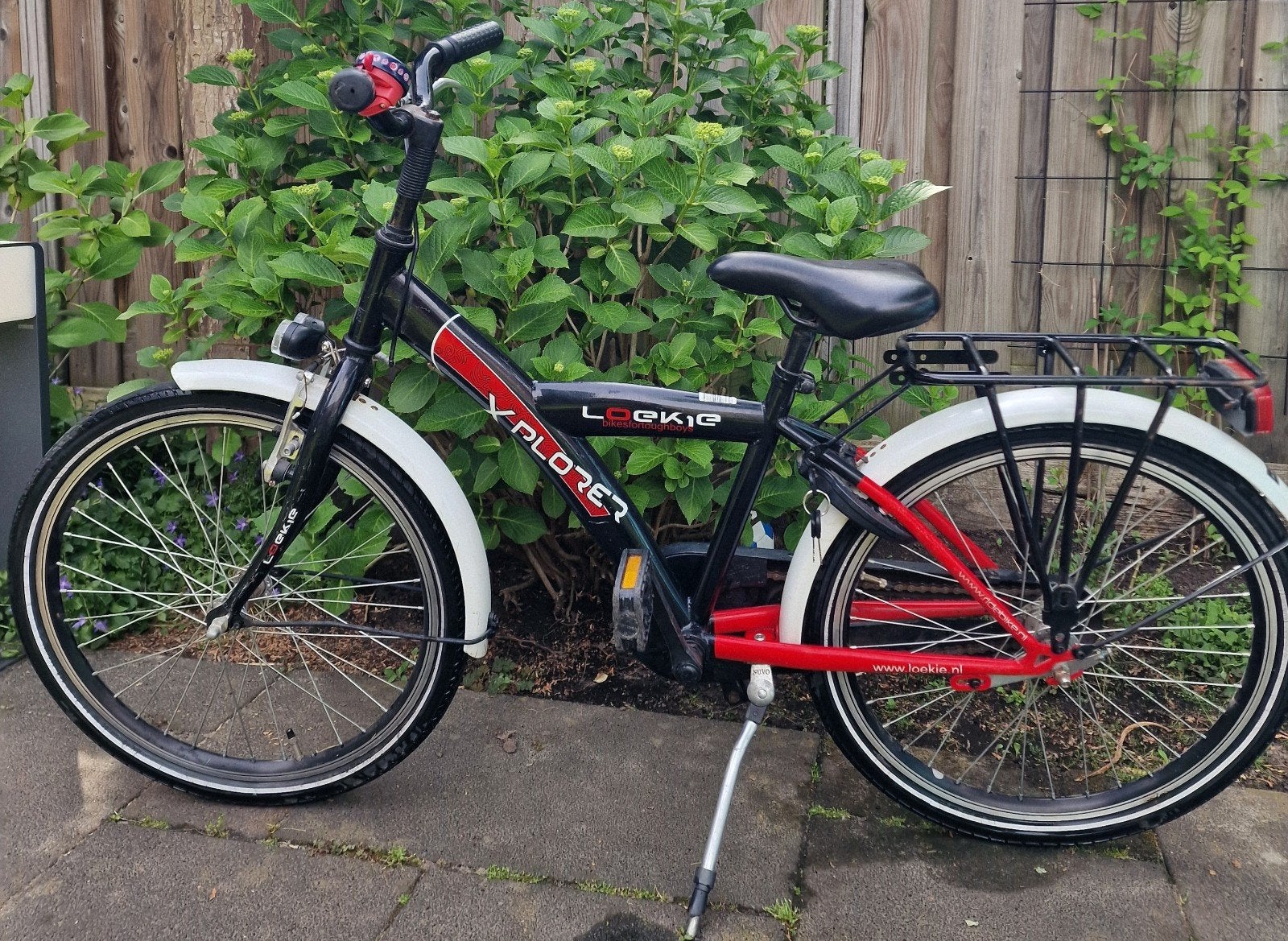 Loekie kinderfiets 22 inch met terugtraprem en handrem, Terugtraprem, Gebruikt, Ophalen of Verzenden, Handrem