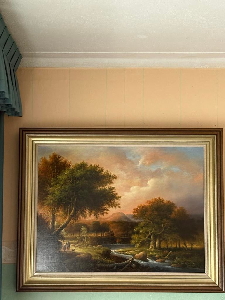 Zomerlandschap Schilderij Thomas Heesakkers met Lijst, Antiek en Kunst, Kunst | Schilderijen | Klassiek, Ophalen