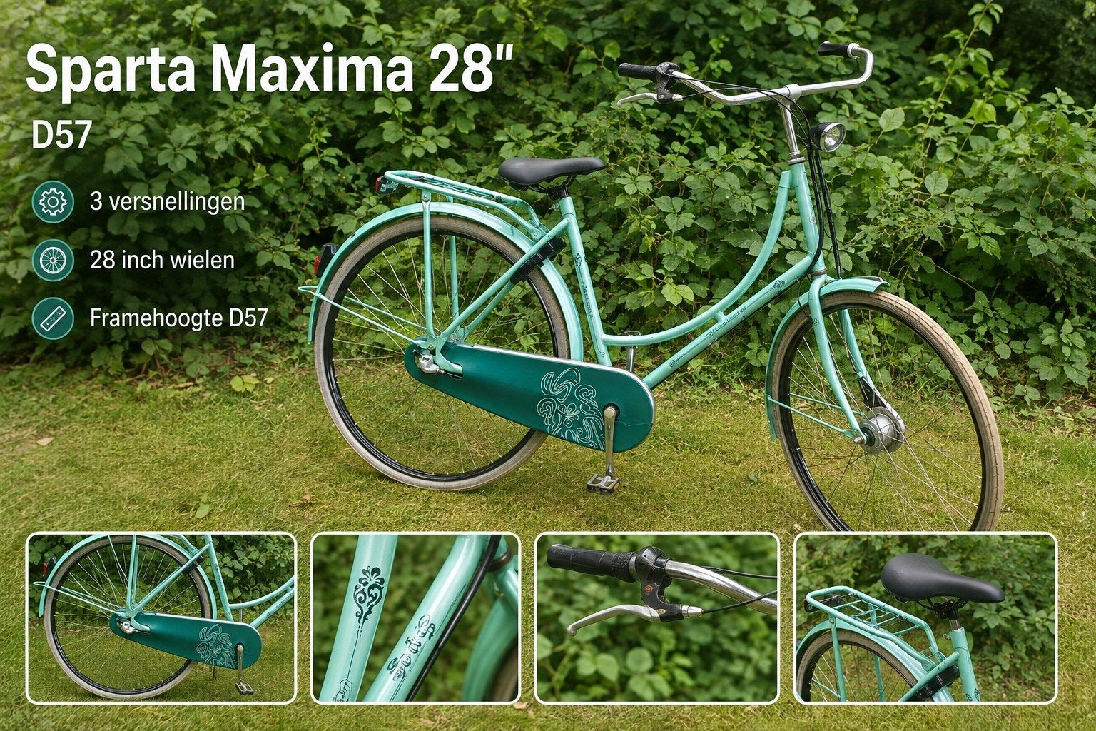 Sparta Maxima Dames Fiets 28" D57..  3 versnellingen, Ophalen, Gebruikt, Sparta Maxima