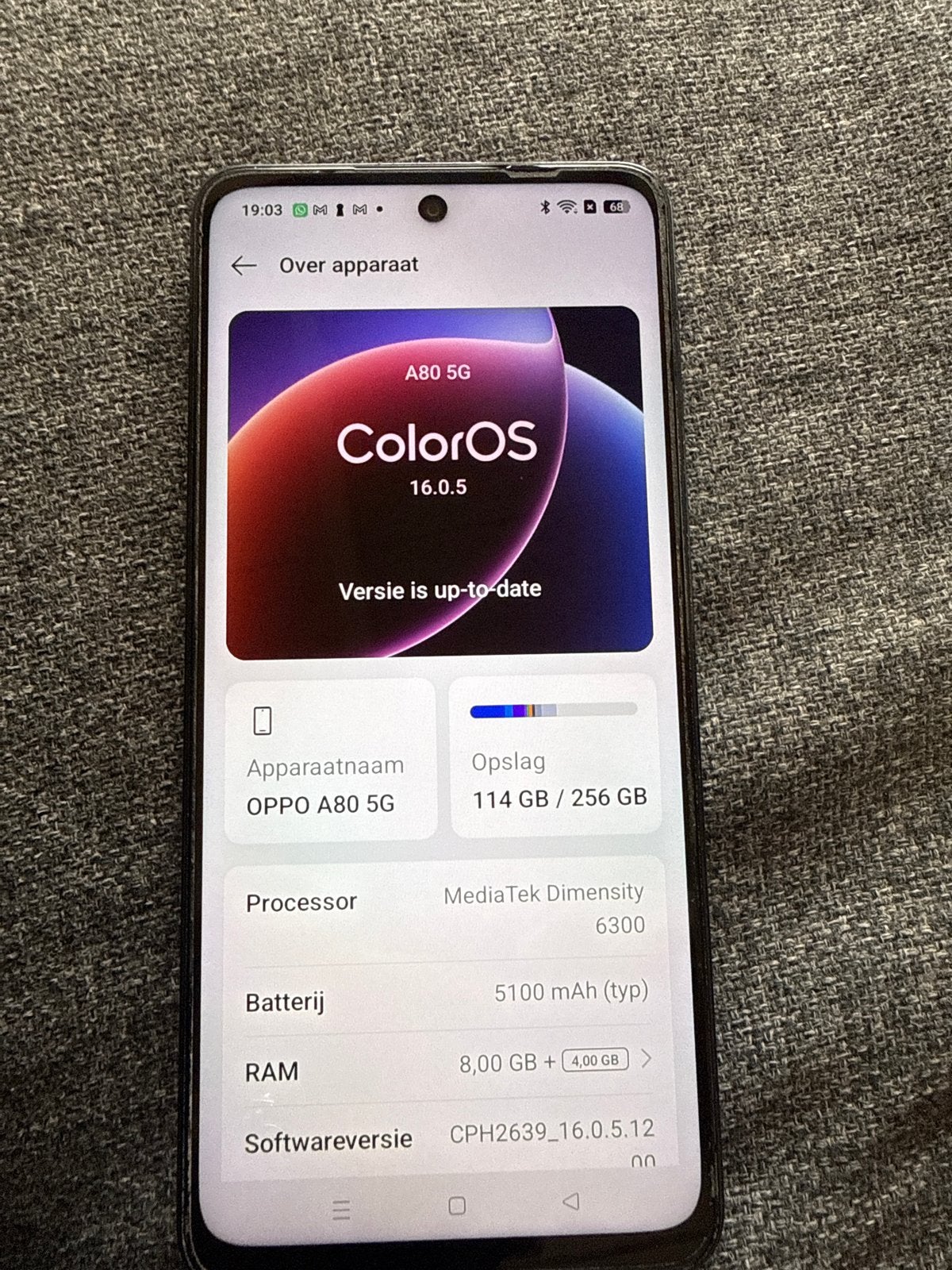 OPPO A80 5G 256GB - Amper Gebruikt, Telecommunicatie, Ophalen of Verzenden, Gebruikt, Zonder abonnement, Zonder simlock