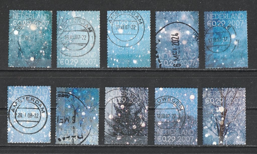 55 De serie Decemberzegels 2007, Postzegels en Munten, Ophalen of Verzenden, Na 1940, Gestempeld