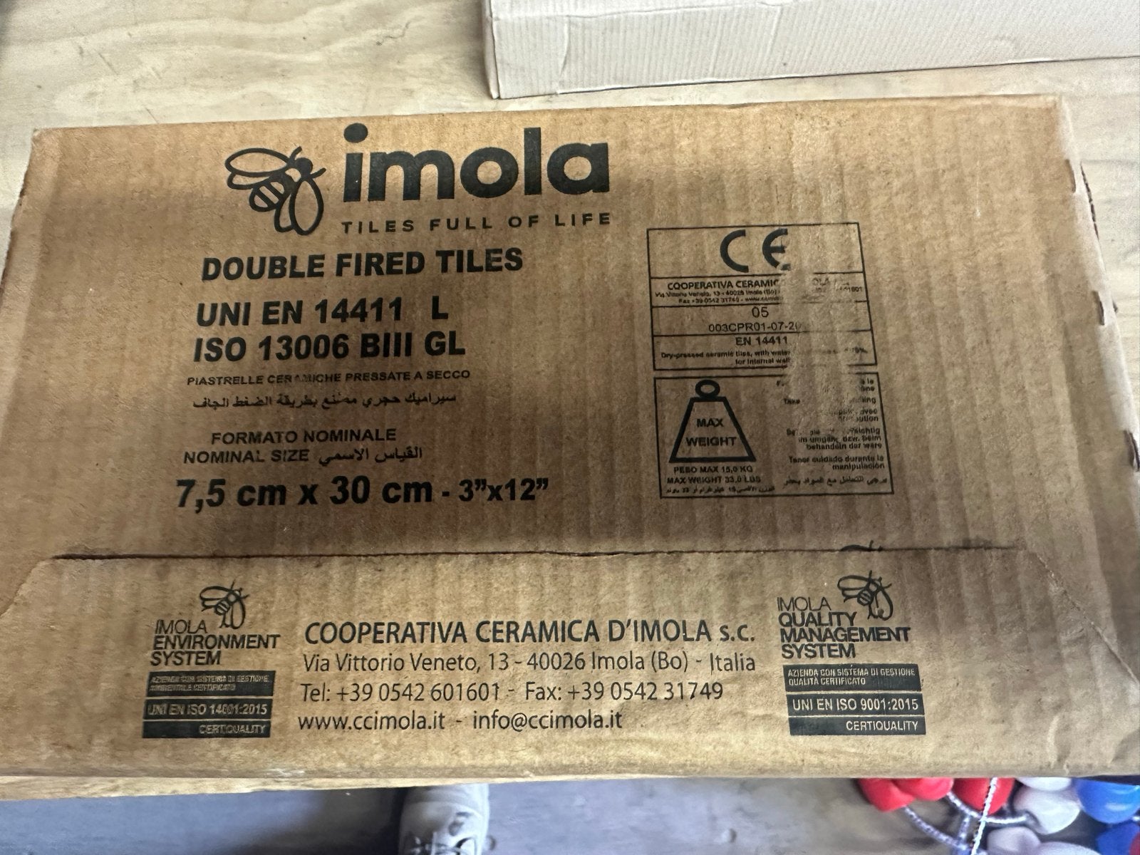 Imola Double Fired Tegels - 7,5x30 cm, Doe-het-zelf en Verbouw, Ophalen, Nieuw, Minder dan 20 cm, 20 tot 40 cm