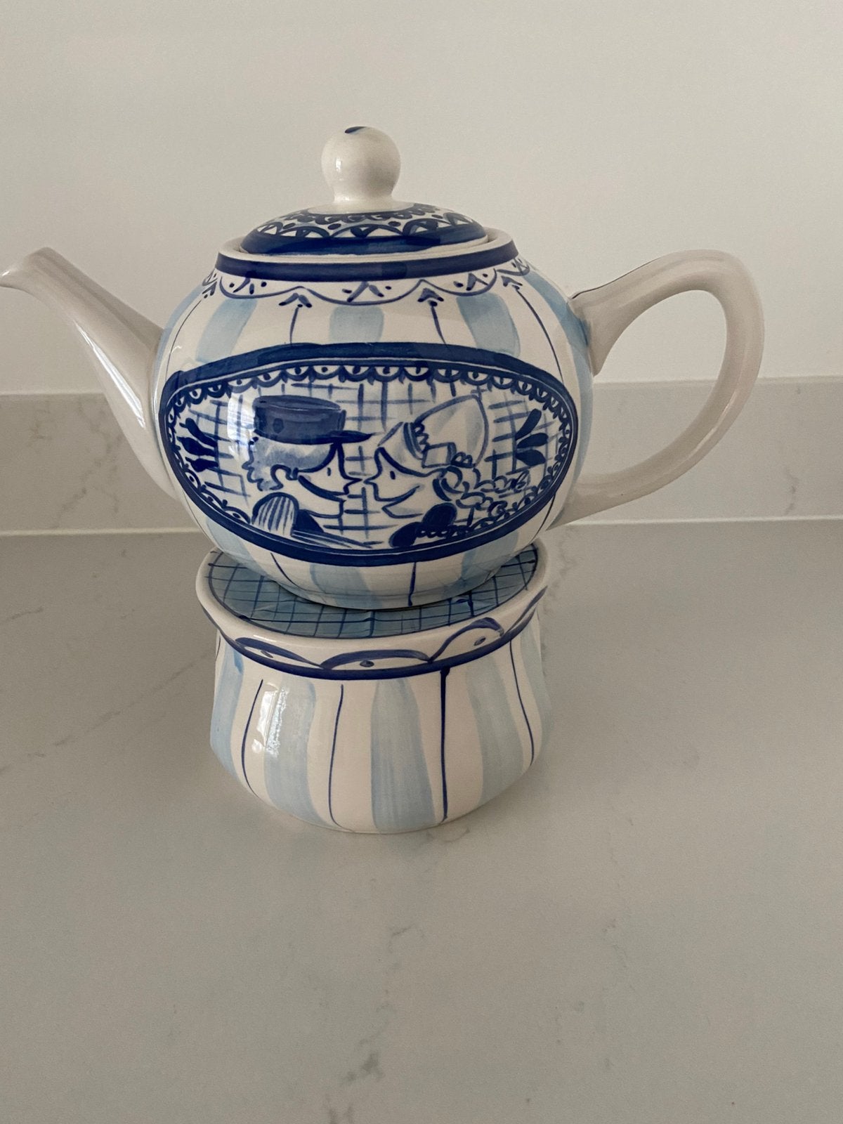 Te koop nieuwe theepot met warmhouder van Delfs Blond A’dam, Ophalen, Nieuw, Aardewerk, Overige typen