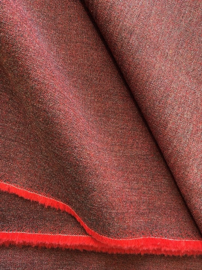 Kvadrat Remix 3 662; rood + grijs; restant meubelstof, Wol, 120 cm of meer, Ophalen of Verzenden, Rood