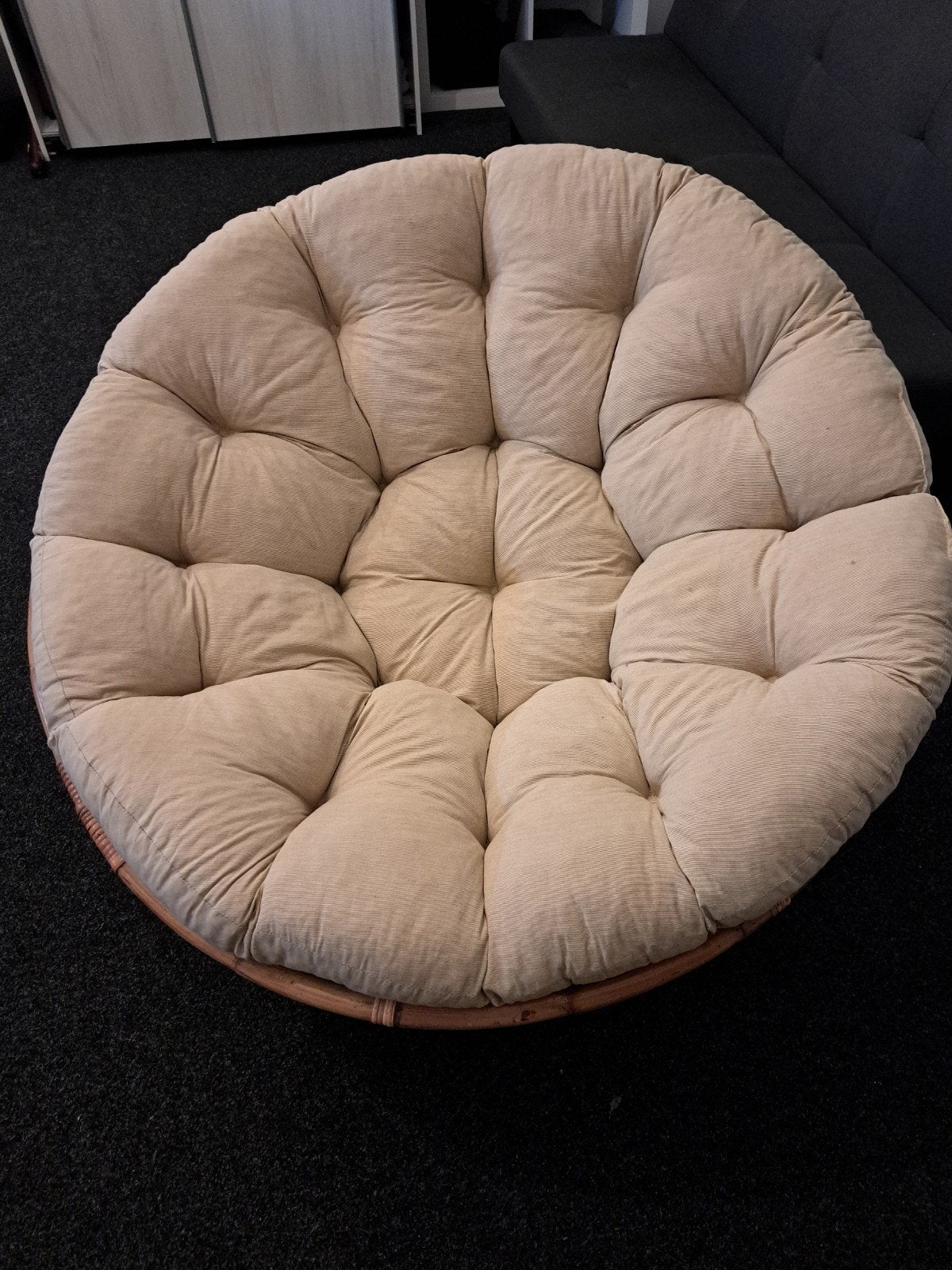 ronde rieten lounge stoel, Huis en Inrichting, Stoelen, Ophalen of Verzenden, Gebruikt, Overige kleuren, Eén