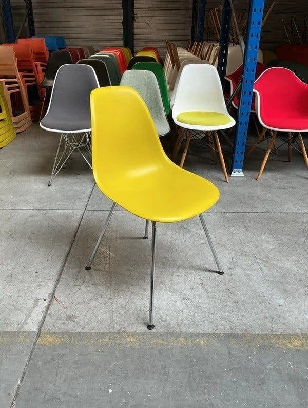 Vitra DSX Design Stoelen | Mosterd Geel | Chroom | Stoelen, Kunststof, Gebruikt, Overige kleuren, -