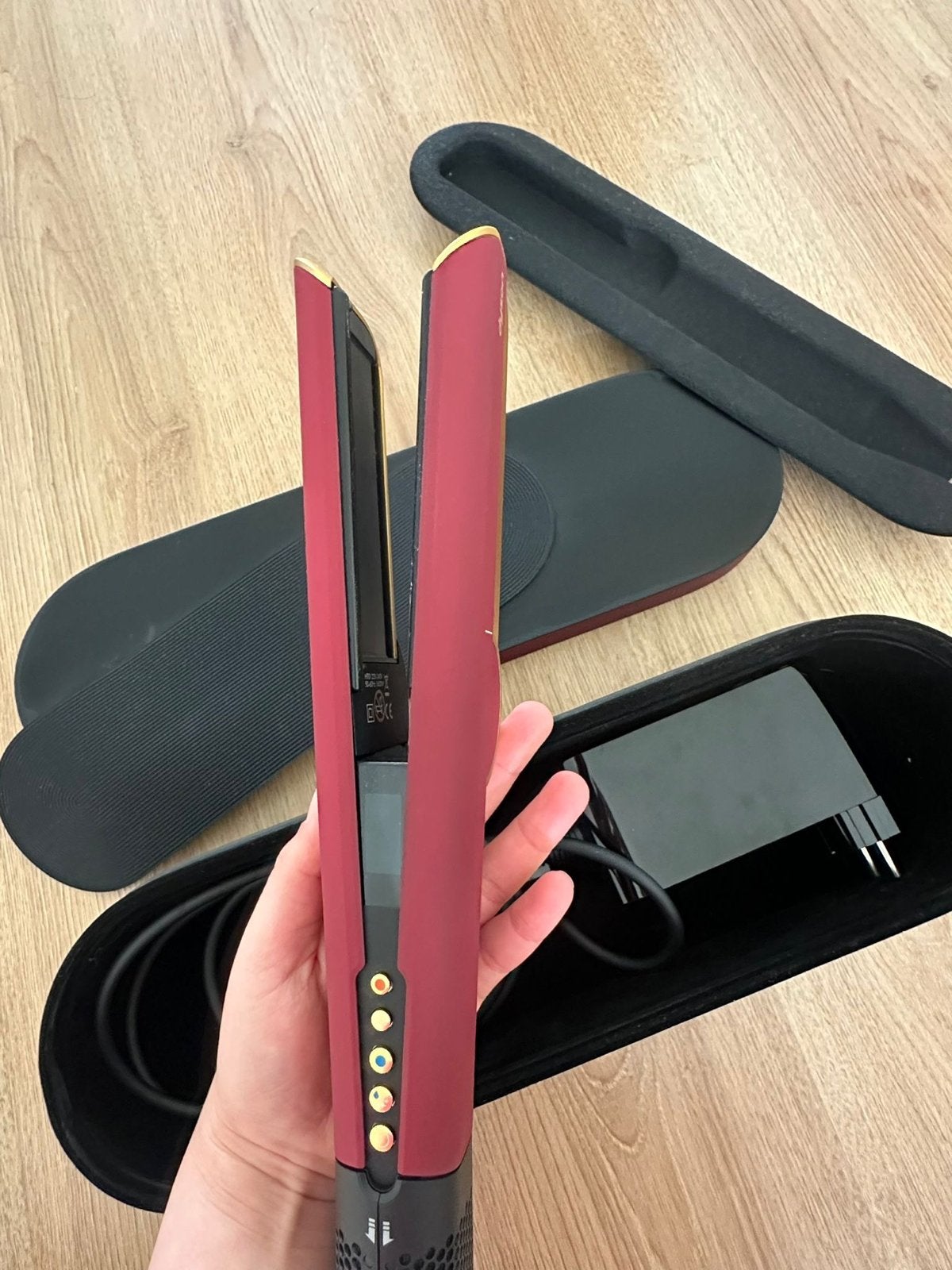 Dyson Airstrait stijltang Red Velvet/Goud Limited Edition, Ophalen, Zo goed als nieuw, Haarverzorging