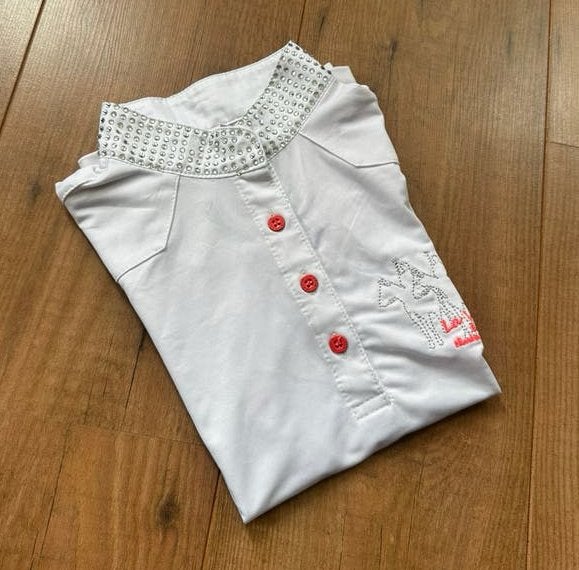 Paardrijshirtje wedstrijd La Valencio maat 140, Gebruikt, Kinderen, Dressuur, Ophalen of Verzenden