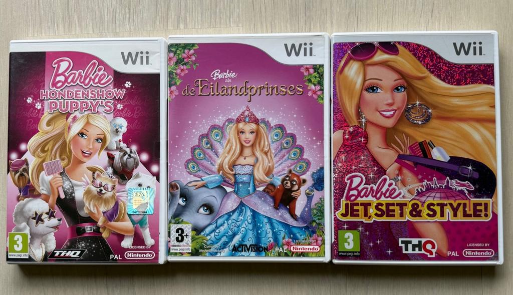 3x Nintendo Wii Spel Barbie | Eilandprinses | Hondenshow, Ophalen of Verzenden, Vanaf 3 jaar