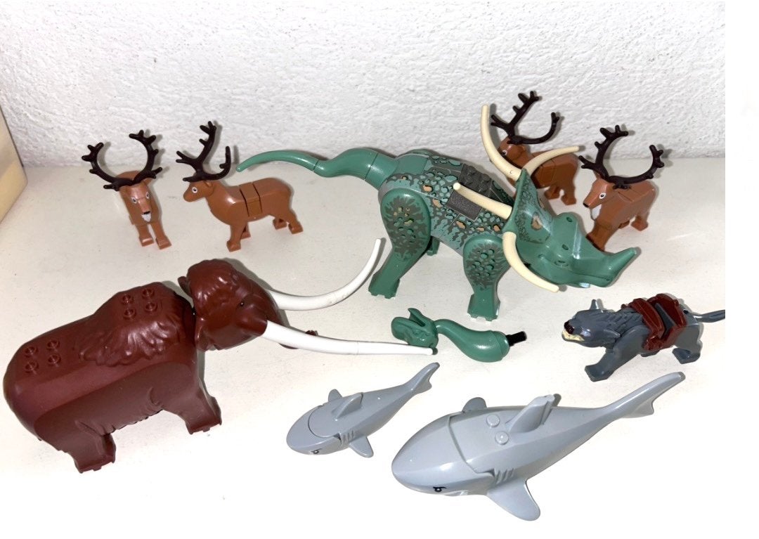 Lego dieren dino mammoet hert haai en replica warg €1-29,50, Ophalen of Verzenden, Zo goed als nieuw