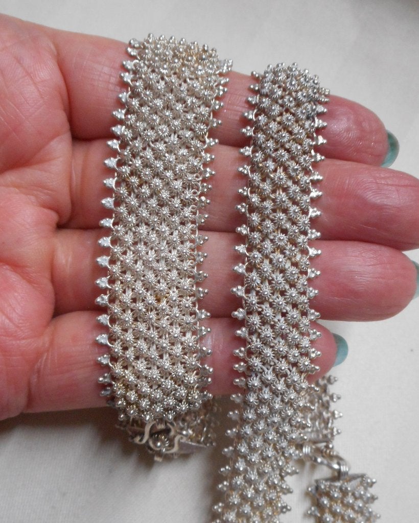 Zilveren prachtige antieke set collier + armband nr.1193, Sieraden, Tassen en Uiterlijk, Antieke sieraden, Verzenden, Zilver, Overige typen