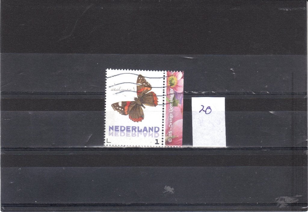 Nederland Kaderpostzegel Vlinders gest 20, Ophalen of Verzenden, Gestempeld