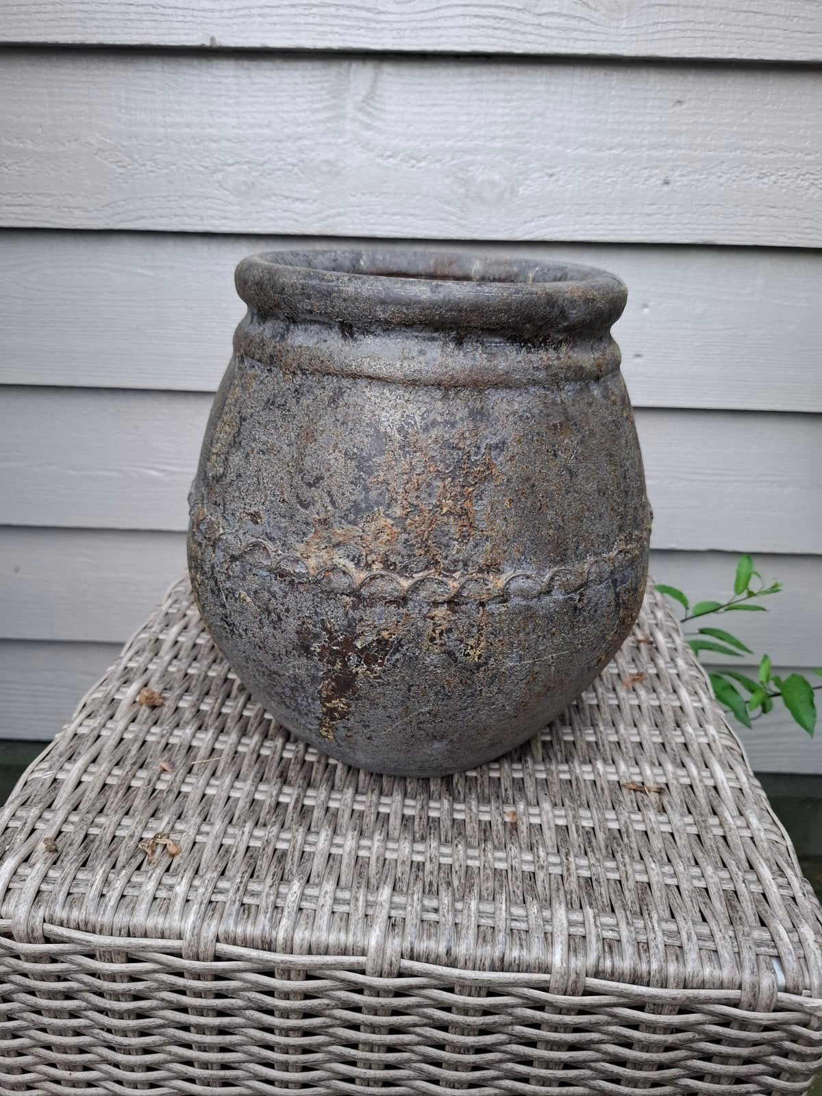 Decoratieve bloempot, bruin, 25 cm hoog, Huis en Inrichting, Ophalen of Verzenden, Zo goed als nieuw, Bruin, 25 cm