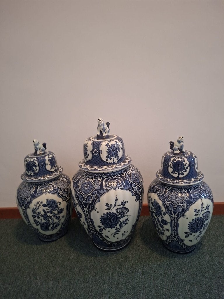 Boch Belgium Delfts Blauwe  vazen set, Antiek en Kunst, Ophalen