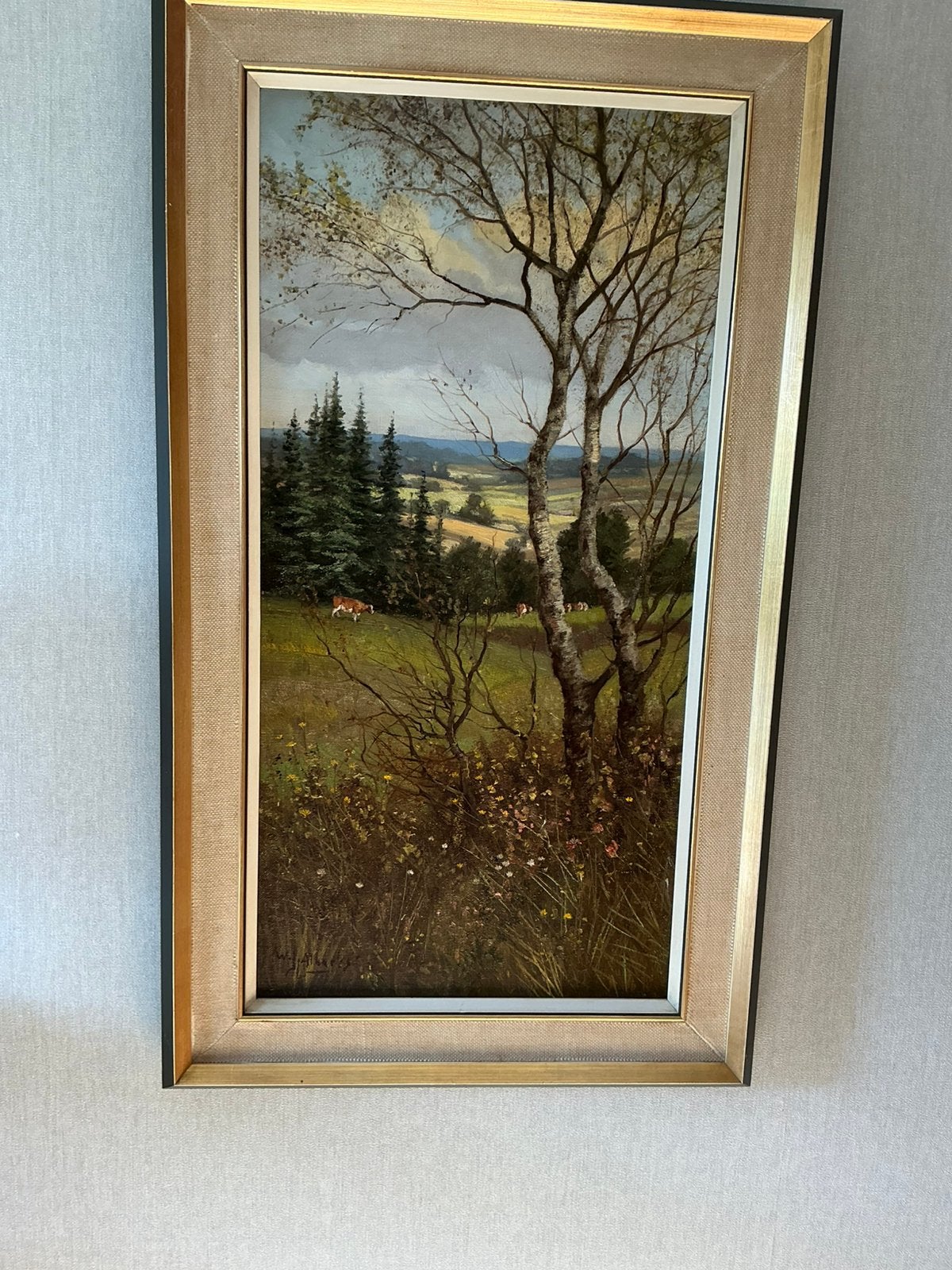 W.J.Alberts op vakantie in Limburg., Ophalen, Doek, Realistisch, Landschap