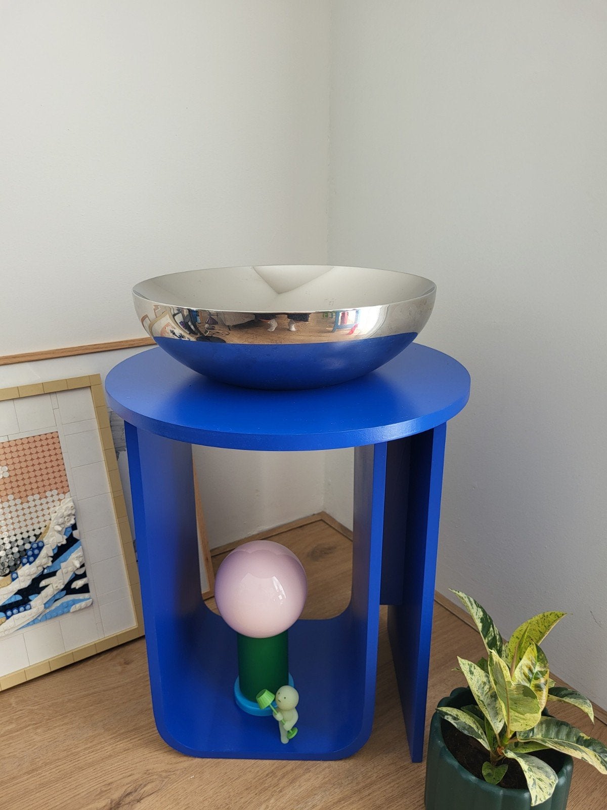 Vintage chroom fruitschaal Double schaal van Alessi, 2002, Overige materialen, Gebruikt, Schaal, Rond