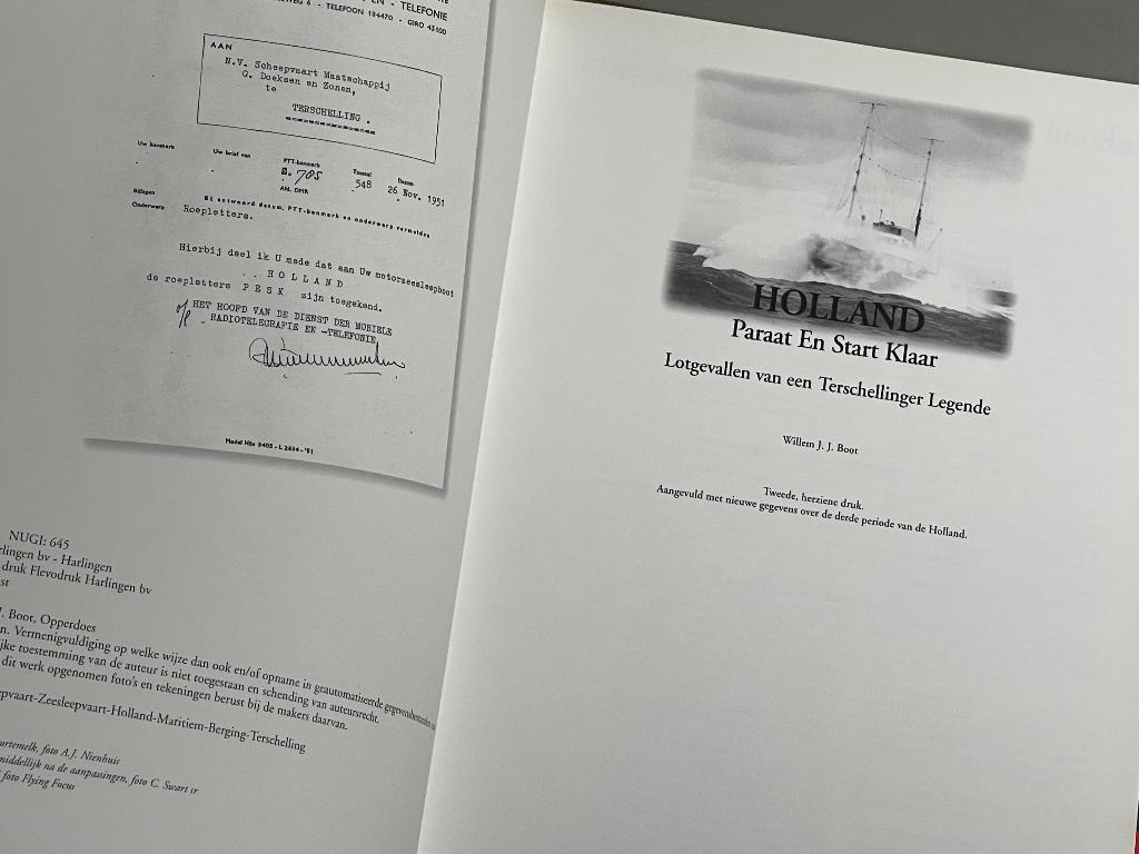 Holland paraat en start klaar, Lotgevallen Terschellinger, Verzamelen, Scheepvaart, Ophalen of Verzenden, Zo goed als nieuw, Motorboot