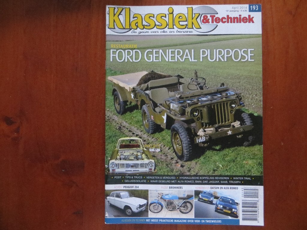 Klassiek en Techniek 193 Ford General Purpose, Peugeot 204, Boeken, Ophalen of Verzenden, Nieuw, Peugeot